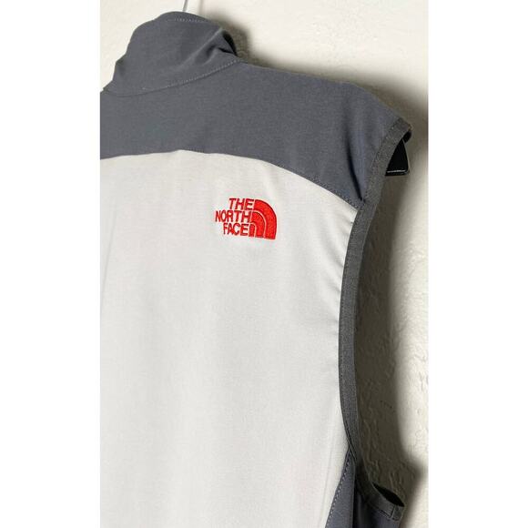 The North Face Men's Lightweight Windbreaker Vest Gray Red Front Zipper Logo Med - Picture 3 of 10